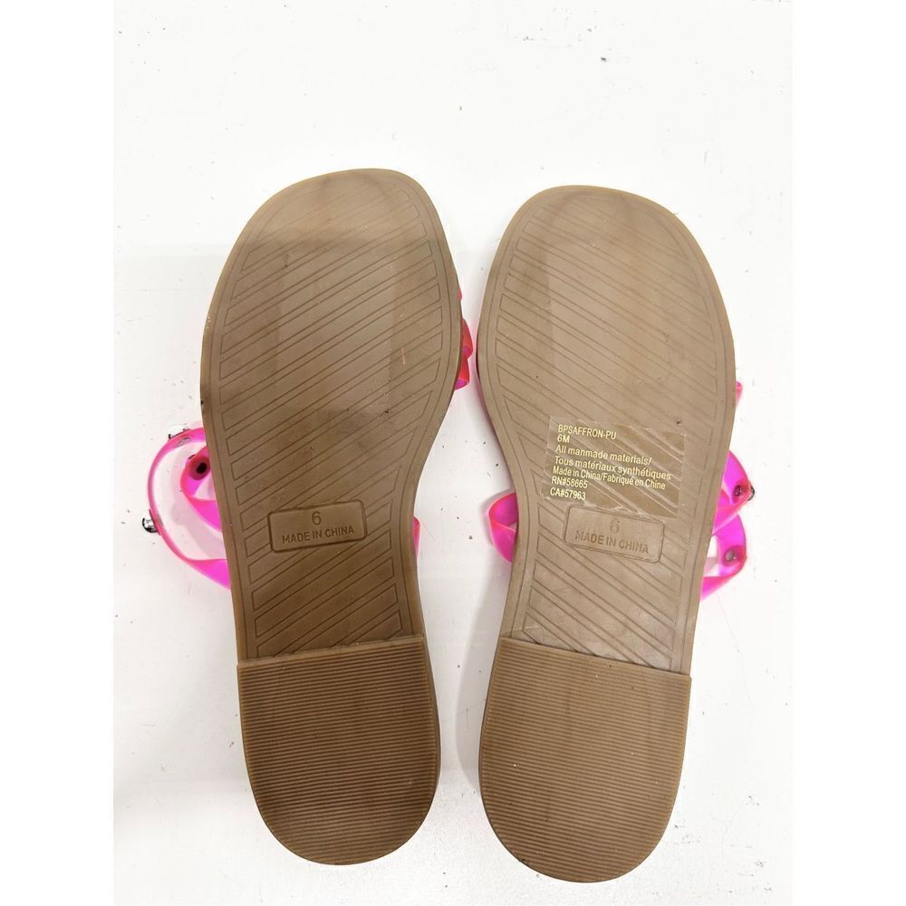 BP Sandals Womens Size 6 Slip On Open Toe Studded Pink Slides - Picture 6 of 6